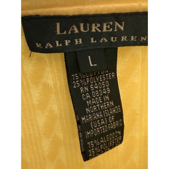 Lauren Ralph Lauren Womens L Cable Knit Yellow Button Cardigan Long Sleeve - Picture 3 of 6